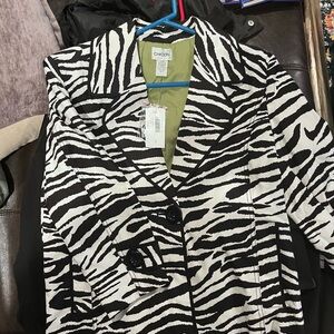 Chico's Zebra Print Blazer in Black and White